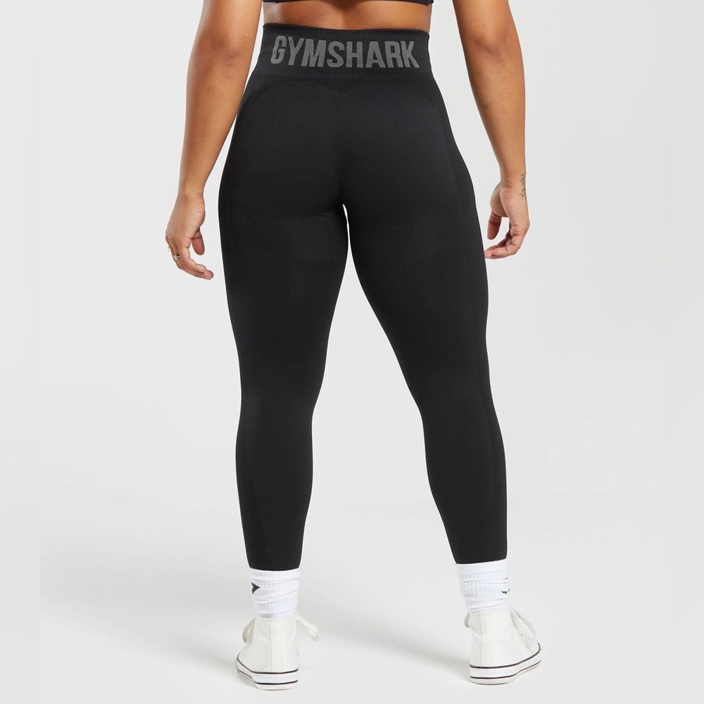 Gymshark Black High-Waist Seamless Leggings with Branded Waistband